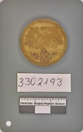 Medaille zur Erinnerung an die vor 300 Jahren gegründeten Schmelzhütten Halsbrücke