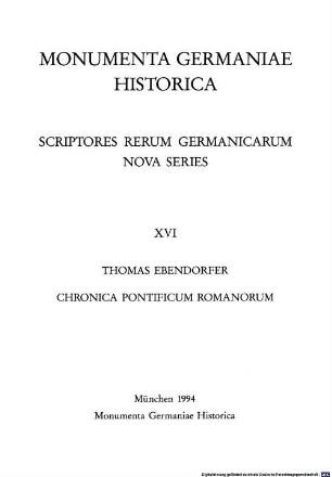 Chronica pontificum Romanorum