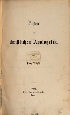 System der christlichen Apologetik
