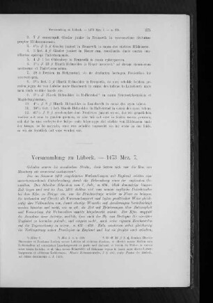 Versammlung zu Lübeck. - 1473 Mrz. 7.