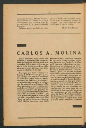 Carlos A. Molina - [Condolencia]