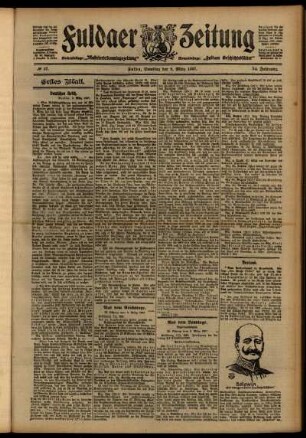 Erste Ausgabe vom Samstag, den 09. März 1907.