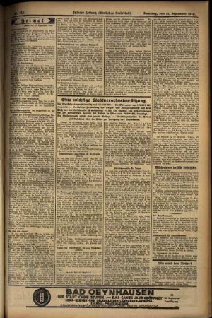 Zweite Ausgabe vom Samstag, den 14. September 1929.