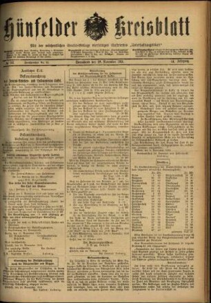 Ausgabe vom Samstag, den 23. November 1918.
