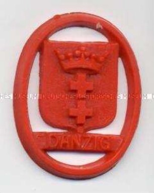 VDA (Volksbund für das Deutschtum im Ausland), "Stadtwappen" (Danzig), Spendenabzeichen zugunsten des Kriegswinterhilfswerks Juni 1941