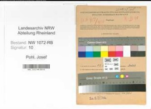 Entnazifizierung Josef Pohl , geb. 18.04.1892 (Angestellter)