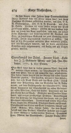 Charakteristik der Bibel. T.2.