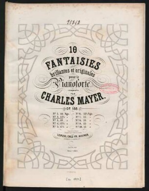 N°. 2: 10 fantaisies brillantes et originales pour le pianoforte op. 188