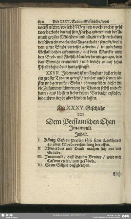 Die XXXV. Geschicht von dem Persianischen Chan Imamculi