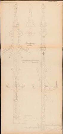 Kettenbrücke, Hameln: Oberwasserbrücke, Unterwasserbrücke: Details Portalbekrönung 1:10