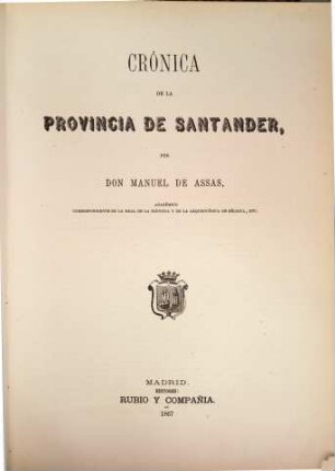Cronica de la provincia de Santander