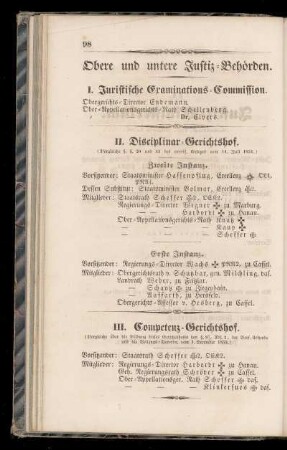 I. Juristische Examinations=Commission.