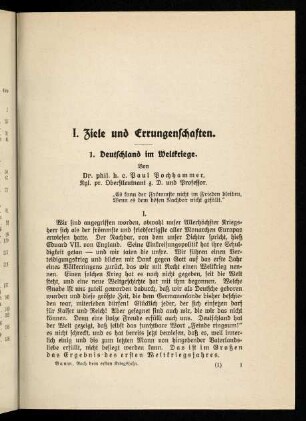 1-49, I. Ziele und Errungenschaften