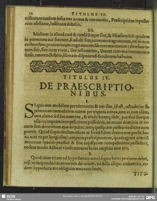 Titulus IV. De Praescriptionibus