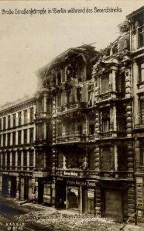 Zerstörtes Haus während des Generalstreiks