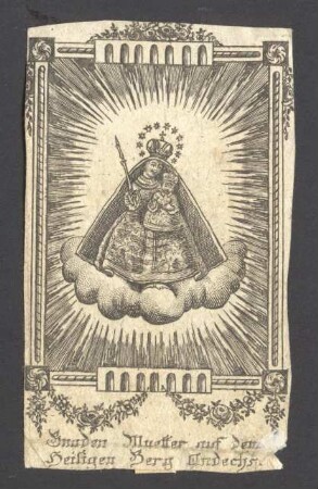 Gnadenbildes aus der Klosterkirche Andechs (kleines Andachtsbild)