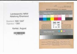 Entnazifizierung August Kerker , geb. 06.01.1905 (Fuersorgeerzieher)