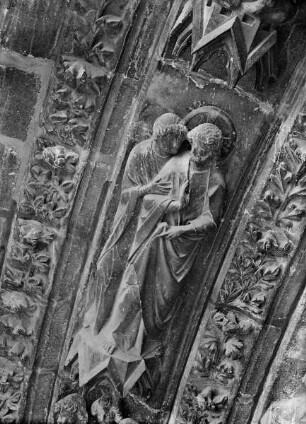 Nördliches Westportal — Nördliche Archivolten — 4. Zone, 3. Archivolte: Gefangennahme Christi, Johannes und Christus