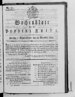 Nr. 51, Ausgabe vom 18. Dezember 1830