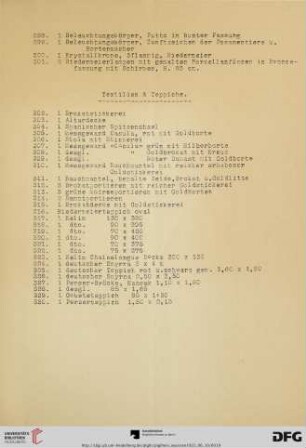 Textilien & Teppiche (Nr. 302-330)