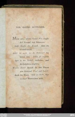 Vor Gleims Hüttchen.