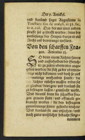 Von den scharffen Fragen. Articulus xi.
