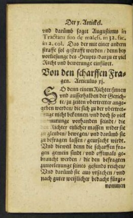 Von den scharffen Fragen. Articulus xi.