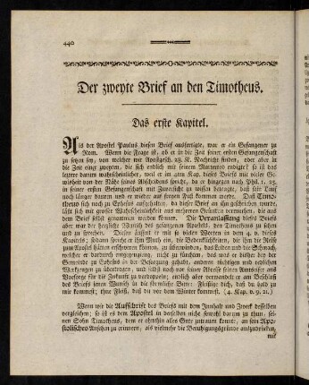 440-461, Der zweyte Brief an den Timotheus