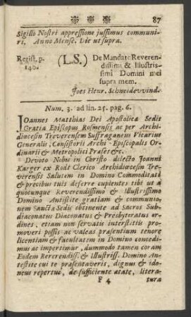 Num 3. ad lin. 25. pag. 6.