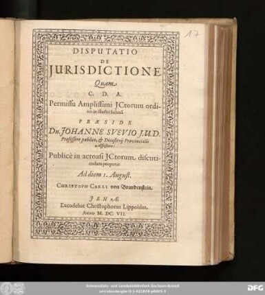 Disputatio De Iurisdictione