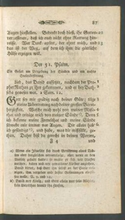 Der 51. Psalm - Der 100. Psalm
