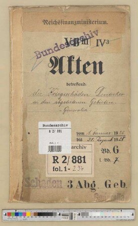 Kriegsschäden Deutscher in den abgetretenen Gebieten: Bd. 6