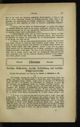 Deutsches Geistesleben, deutsche Volkserziehung und deutscher Religionsunterricht : kritische Betrachtungen