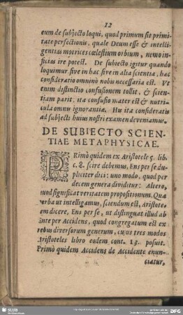 De Subjecto Scientiae Metaphysicae