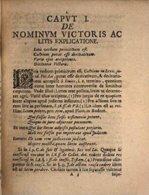 Diss. inaug. ... de victore litis