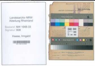 Entnazifizierung Irmgard Haase , geb. 22.03.1896 (Kindergaertnerin)