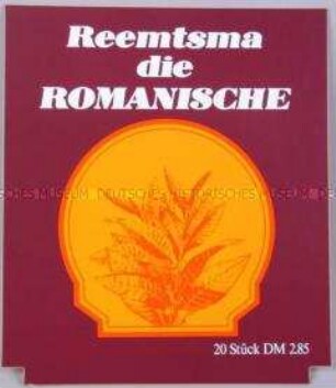Werbeschild für "Reemtsma die Romanische"-Zigaretten
