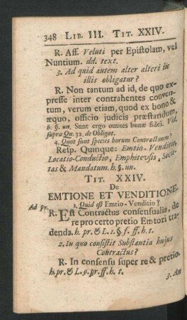 Tit. XXIV. De Emtione Et Venditione