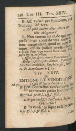 Tit. XXIV. De Emtione Et Venditione