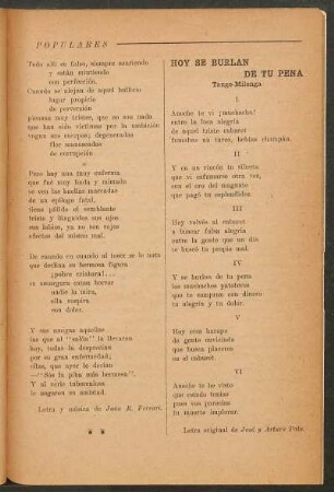Hoy se burlan de tu pena : Tango-milonga