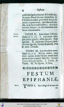 Festum Epiphaniae.