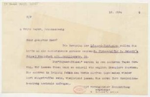 Brief an Fritz Meyer : 18.03.1919