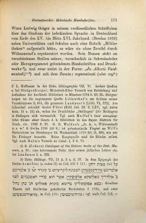 Die hebräischen Handschriften der k. Hof- und Staatsbibliothek in München : ein Beitrag zur Geschichte dieser Bibliothek