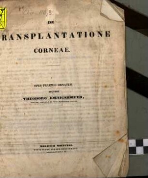 De Transplantatione Corneae : Opus Praemio Ornatum