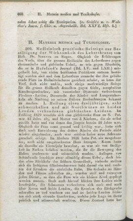 II. Materia medica und Toxikologie.