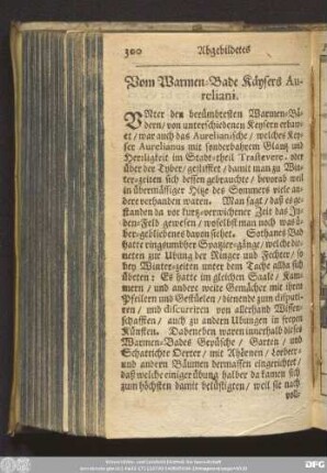 Vom Warmen-Bade Käysers Aureliani.