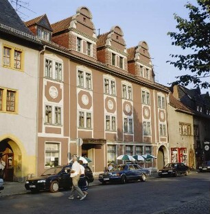 Saalfeld. Hotel Goldener Anker. Ansicht von Südwesten