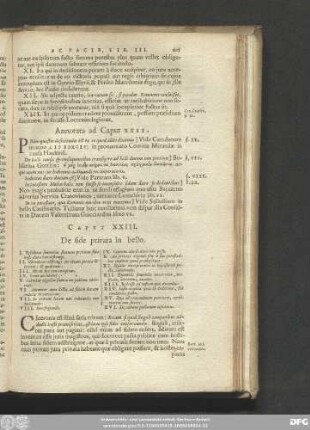 Caput XXIII. De fide privata in bello.