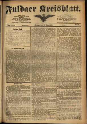 Ausgabe vom Freitag, den 11. September 1908.