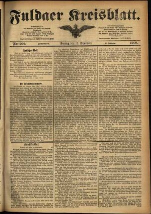 Ausgabe vom Freitag, den 11. September 1908.